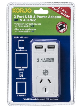 Korjo USB & Power Adaptor UK/NZ product photo