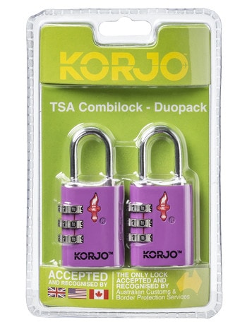 Korjo TSA Combination Lock Duo Pack, Assorted product photo