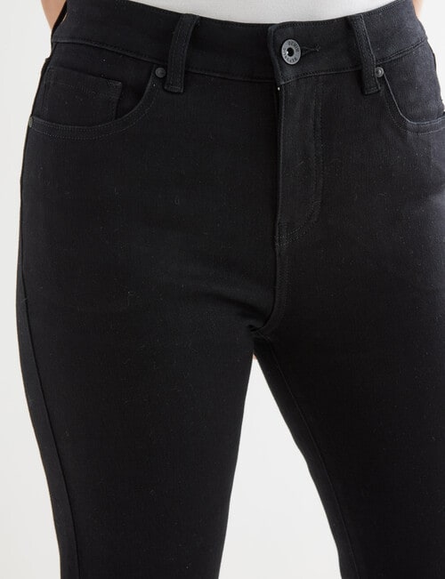 Denim Republic High Rise Straight Leg, Shorter Length Black Jeans product photo View 04 L