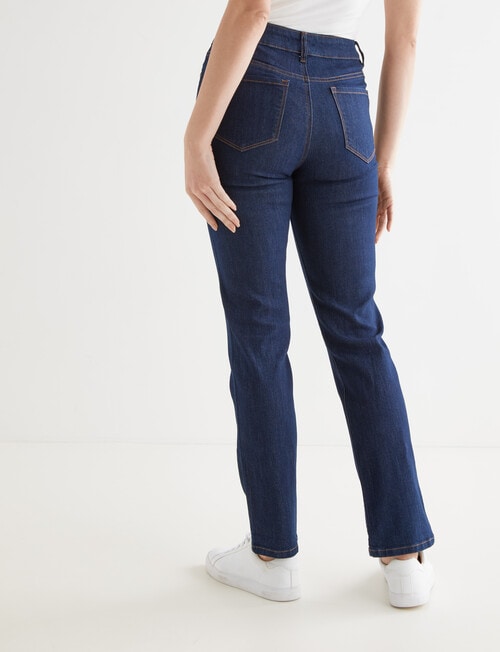 Denim Republic High Rise Straight Leg, Shorter Length Ink Jeans product photo View 02 L