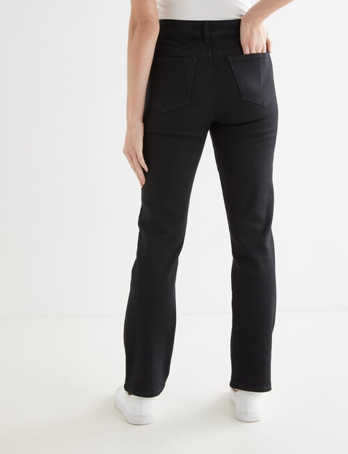 Denim Republic High Rise Straight Leg, Shorter Length Black Jeans product photo View 02 L