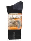 Bonds Tough Work Sock, Black/Grey, 2-Pack product photo
