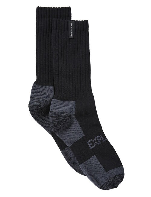 Bonds Tough Work Sock, Black/Grey, 2-Pack product photo View 02 L