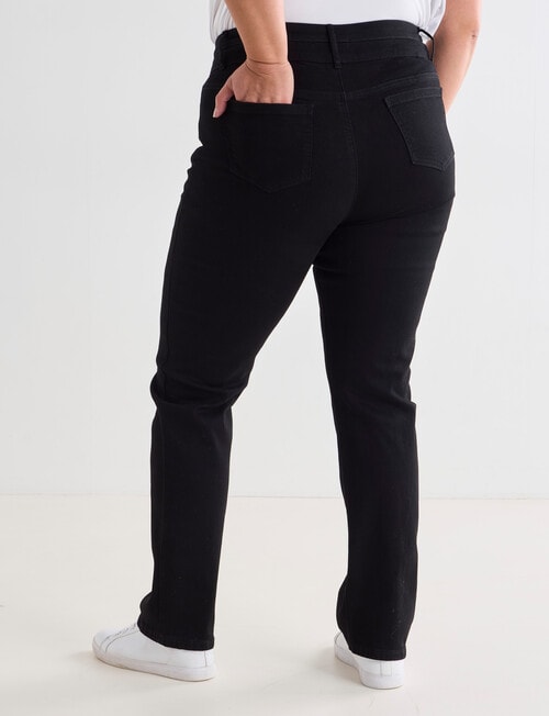 Denim Republic Curve Straight Leg Jean, Jet Black product photo View 02 L