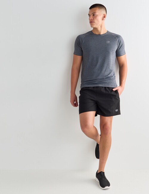 Gym Equipment Stretch Side Panel Short, Black product photo View 03 L