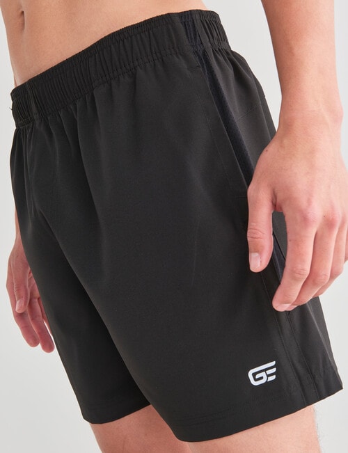 Gym Equipment Stretch Side Panel Short, Black product photo View 04 L