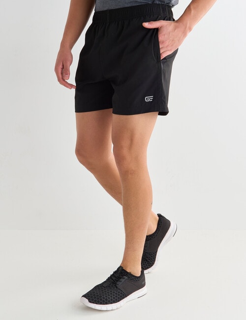 Gym Equipment Stretch Side Panel Short, Black product photo View 04 L