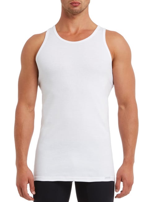 Mazzoni Cotton Rib Singlet, White product photo