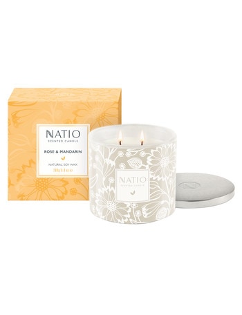 Natio Scented Candle, Rose & Mandarin product photo