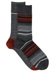 Harlequin Merino Stripe Dress Sock, 2-Pack product photo View 02 S