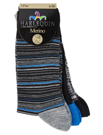 Harlequin Harlequin Merino Stripe Dress Sock, 3-Pack product photo