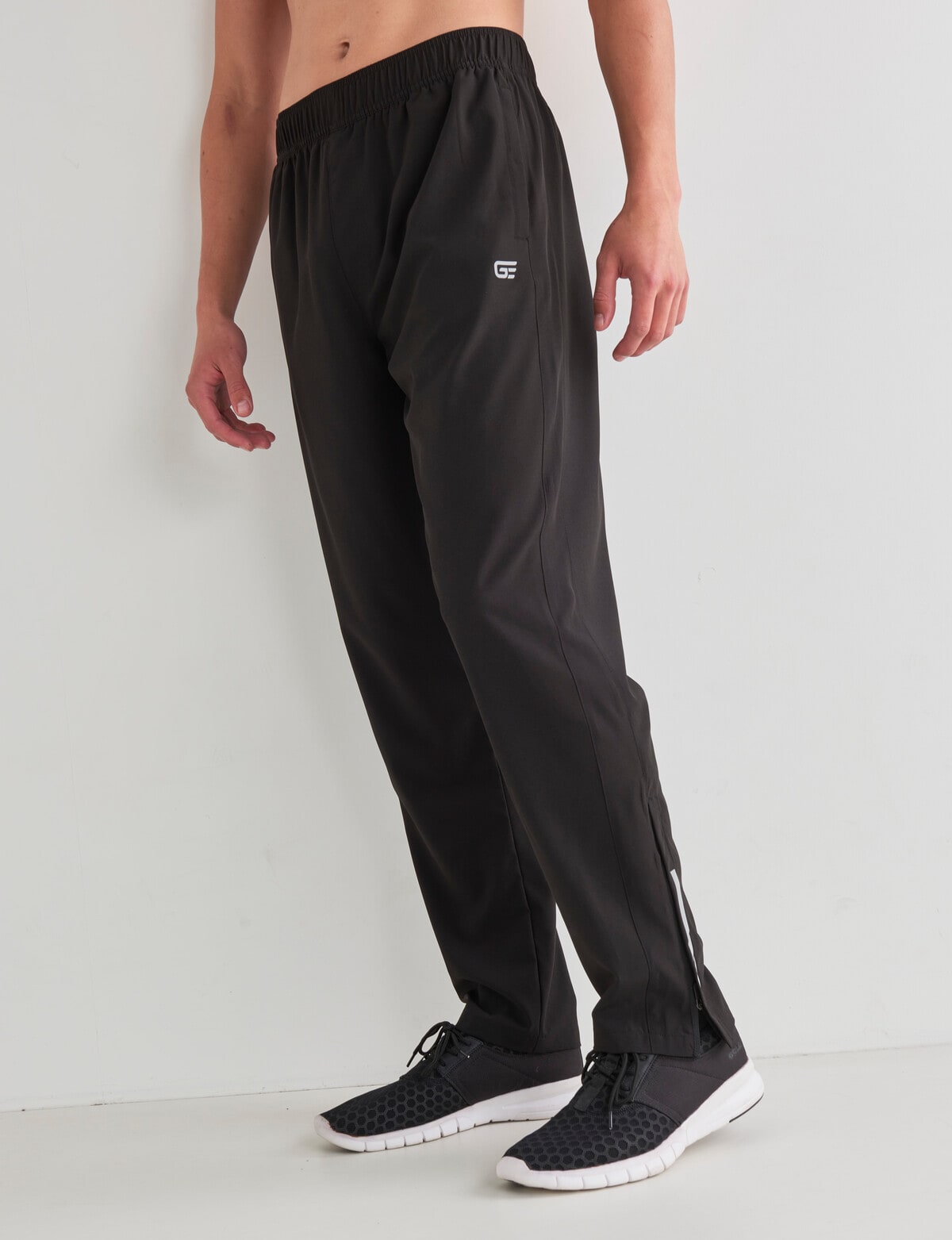 Gym Equipment Tapered Microfibre Training Pants, Black - Activewear