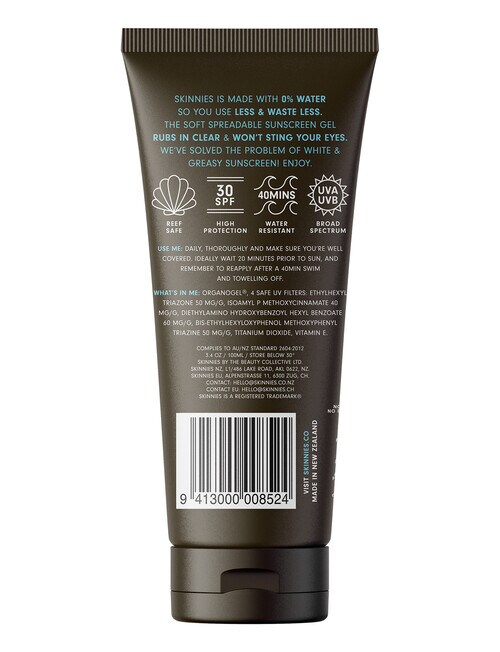 Skinnies Sunscreen Sungel SPF30, 100ml product photo View 29 L