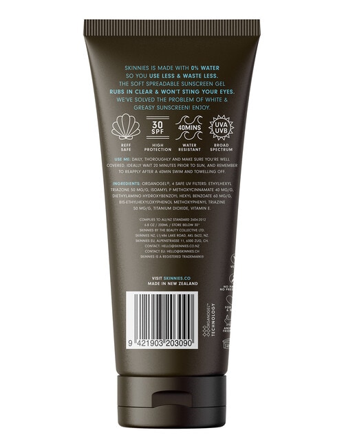 Skinnies Sunscreen Sungel SPF30, 200ml product photo View 29 L