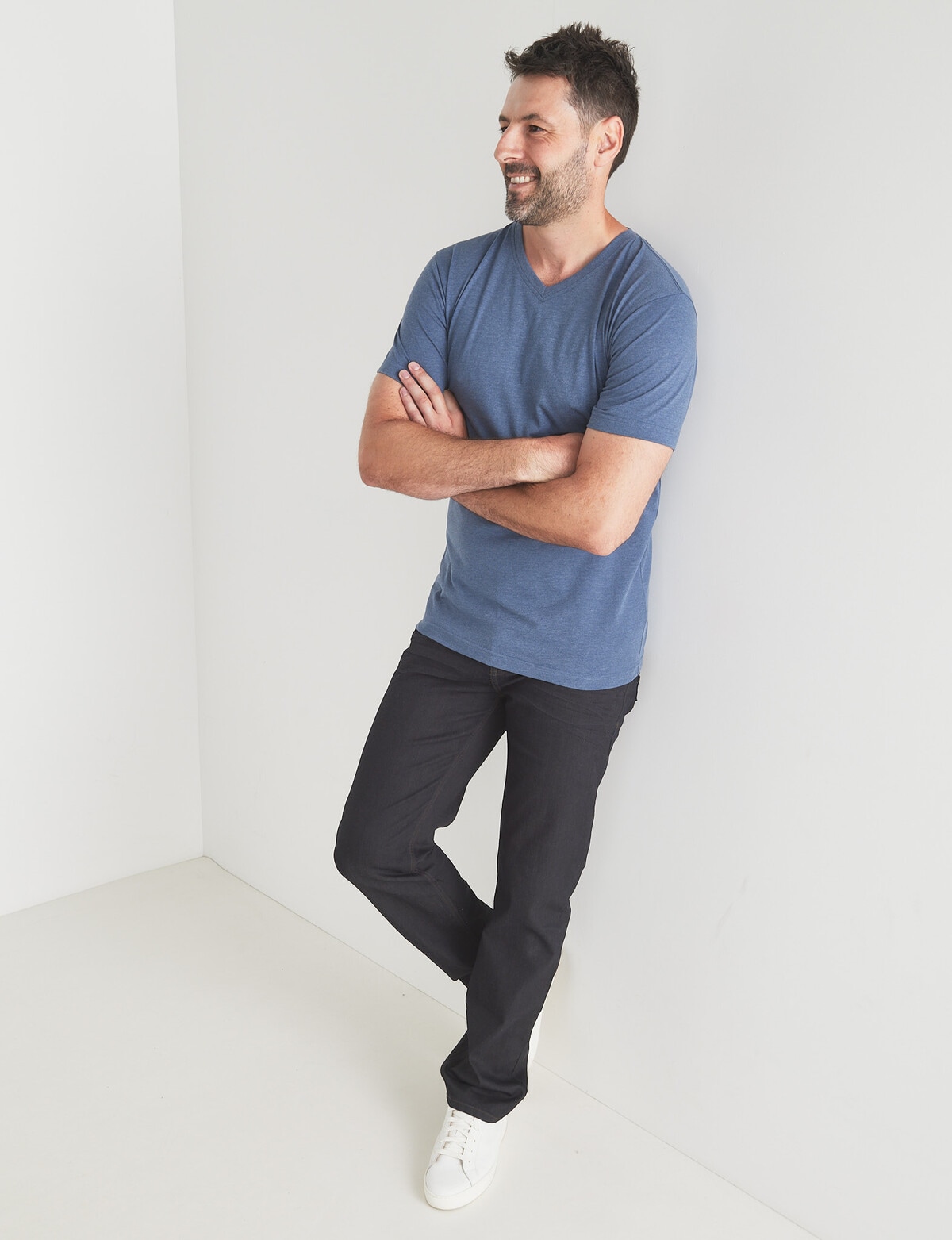 Chisel Ultimate V-Neck Tee, Blue Marle - T-shirts, Singlets & Polos