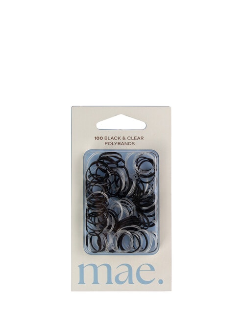 Mae Elastics Polybands Black & Clear 100-Pieces product photo