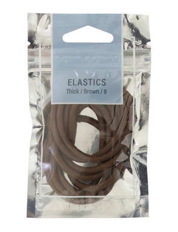 Mae Thick Elasitcs Brown, 8 pack product photo