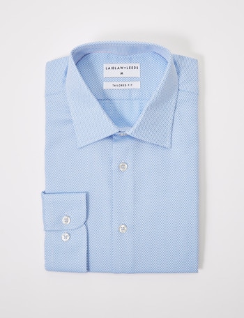 Laidlaw + Leeds Long-Sleeve Jacquard Shirt, Light Blue product photo
