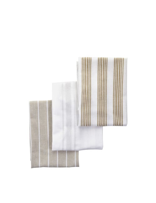Capital Kitchen Sinclair Tea Towel Taupe Stripe, Set of 3 product photo