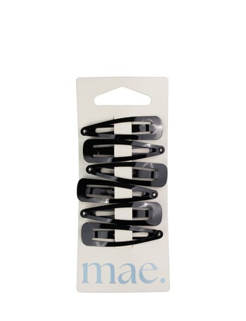 Mae One Touch Clips 5cm Black 6-Pack product photo
