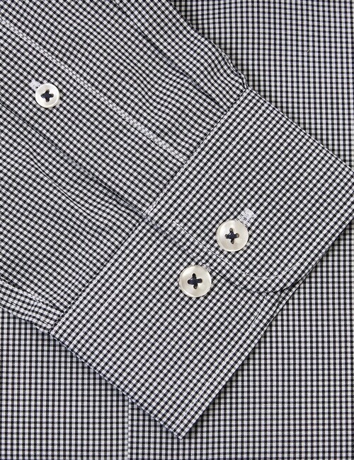 Laidlaw + Leeds Long-Sleeve Mini Check Shirt, Navy product photo View 04 L