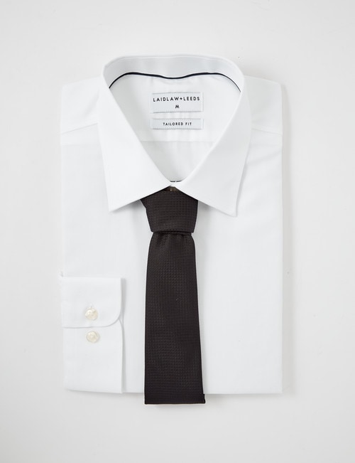 Laidlaw + Leeds Long-Sleeve Twill Shirt, Regular Cuff, White product photo View 02 L