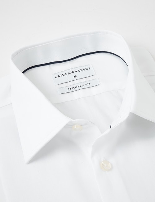 Laidlaw + Leeds Long-Sleeve Twill Shirt, Regular Cuff, White product photo View 04 L