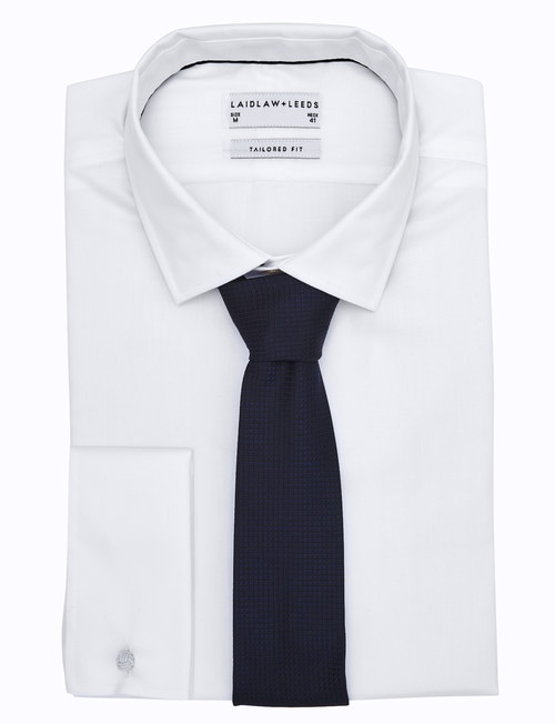 Laidlaw + Leeds Long-Sleeve Twill Shirt, French Cuff, White product photo View 02 L