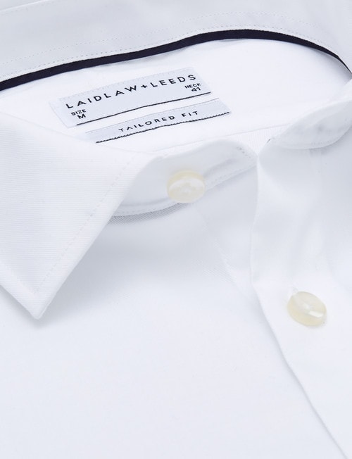 Laidlaw + Leeds Long-Sleeve Twill Shirt, French Cuff, White product photo View 03 L