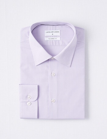 Laidlaw + Leeds Long-Sleeve Mini Check Shirt, Lilac product photo