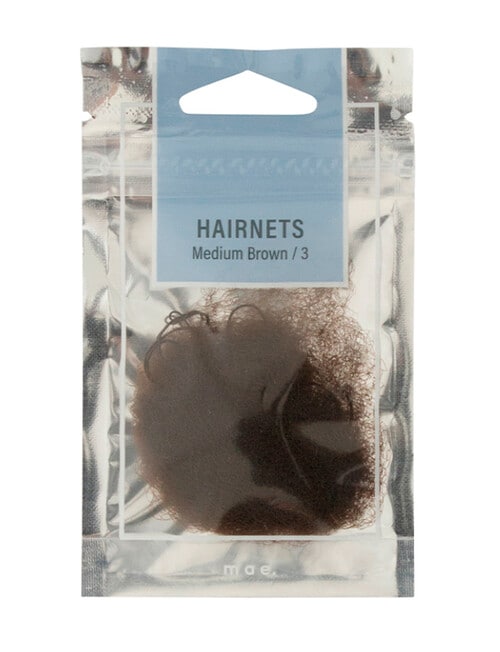 Mae Hair Nets Medium Brown 3-Piece product photo