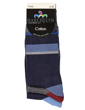 Harlequin Cushion Foot Striped Crew Sock, 3-Pack product photo