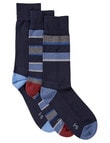 Harlequin Cushion Foot Striped Crew Sock, 3-Pack product photo View 02 S