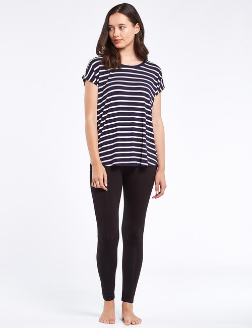 Bodycode Boxy Short Sleeve Striped Tee, Navy/White product photo View 03 L