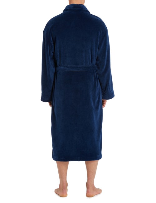 Chisel Plain Fleece Robe, Navy product photo View 02 L