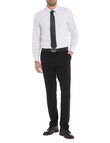 Chisel Formal Flat Front Plain Pant, Tailored Fit, Black product photo View 03 S