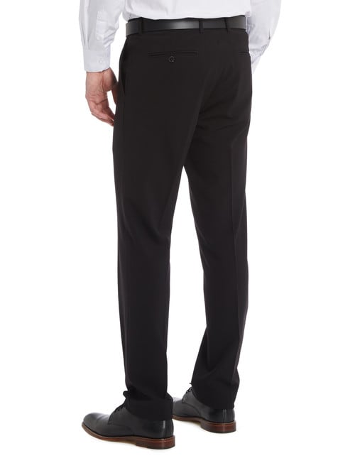 Chisel Formal Flat Front Plain Pant, Tailored Fit, Black product photo View 02 L