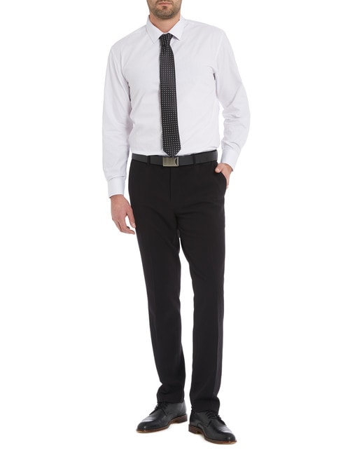 Chisel Formal Flat Front Plain Pant, Tailored Fit, Black product photo View 03 L