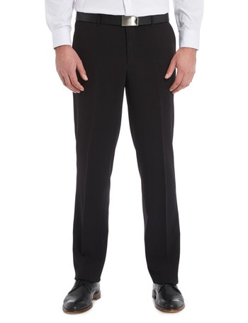 Chisel Formal Flat Front Plain Pant, Classic Fit, Black product photo