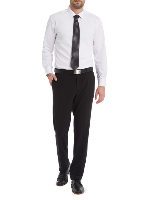 Chisel Formal Flat Front Plain Pant, Classic Fit, Black product photo View 03 L