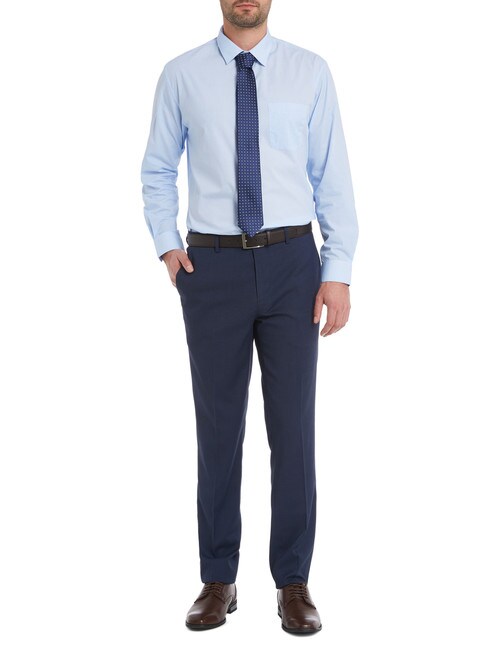 Chisel Formal Flat Front Birdseye Pant, Tailored Fit, Navy product photo View 03 L