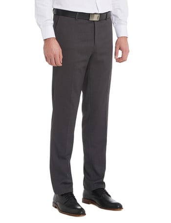 Chisel Formal Flat Front Birdseye Pant, Tailored Fit, Black product photo