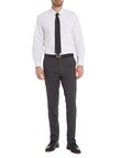 Chisel Formal Flat Front Birdseye Pant, Tailored Fit, Black product photo View 03 S