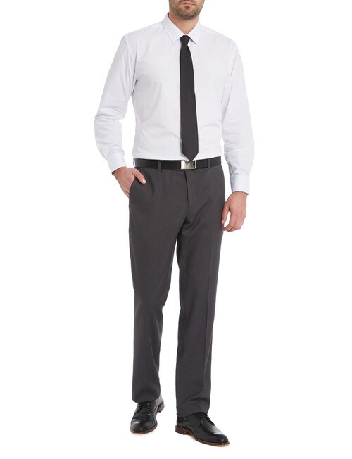 Chisel Formal Flat Front Birdseye Pant, Classic Fit, Black product photo View 03 L