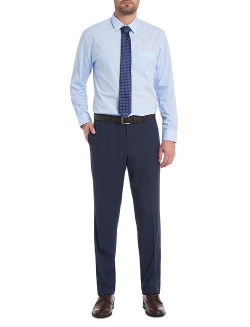 Chisel Formal Flat Front Birdseye Pant, Classic Fit, Navy product photo View 03 L