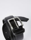 Chisel Textured Leather Belt, Black product photo View 02 S