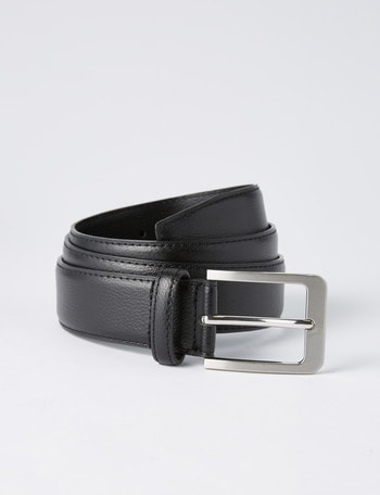 Chisel Textured Leather Belt, Black product photo