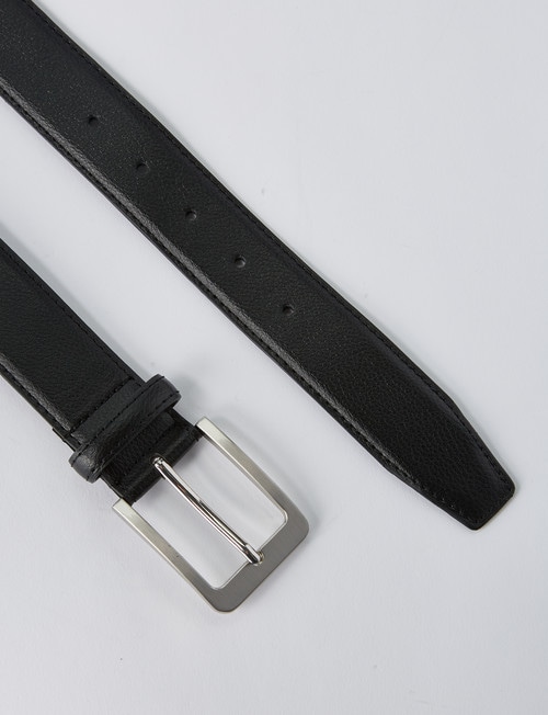 Chisel Textured Leather Belt, Black product photo View 03 L