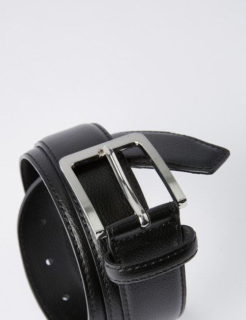 Chisel Textured Leather Belt, Black product photo View 02 L