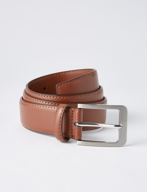 Chisel Textured Leather Belt, Tan product photo
